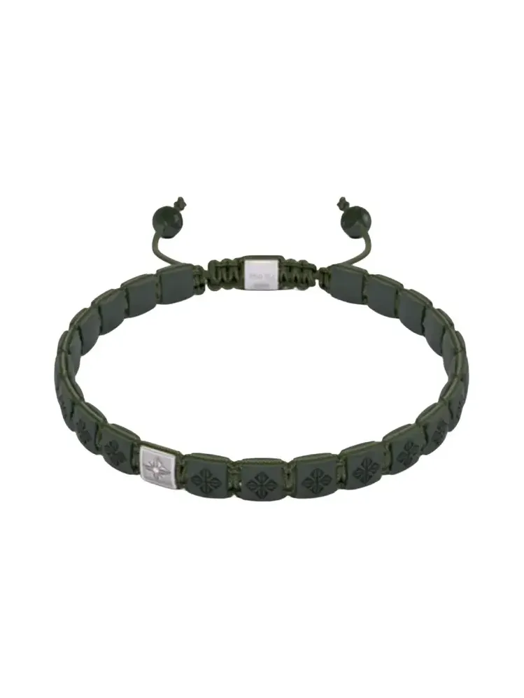 Diamond Matte Green Lock Bracelet