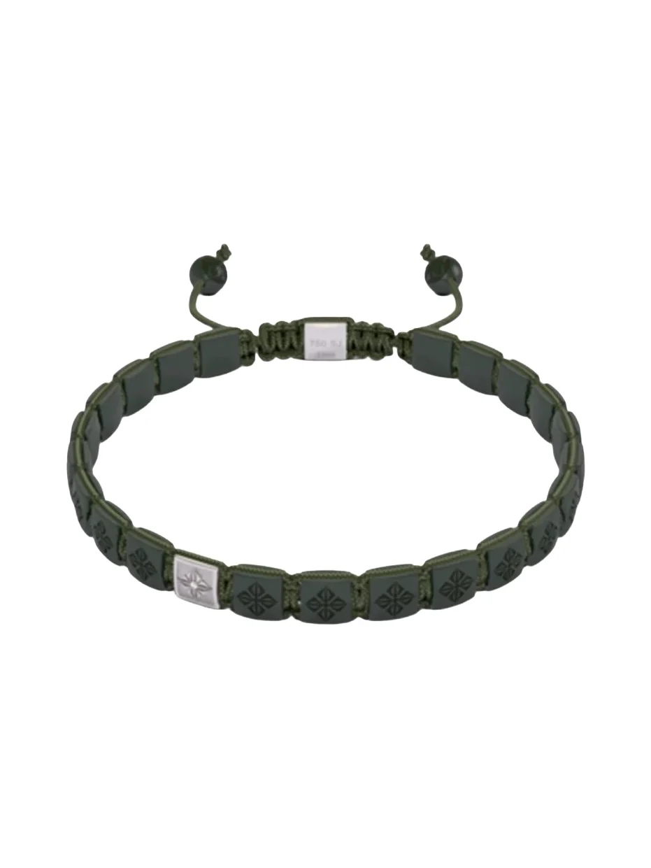 SHAMBALLA JEWELS Diamond Matte Green Lock Bracelet