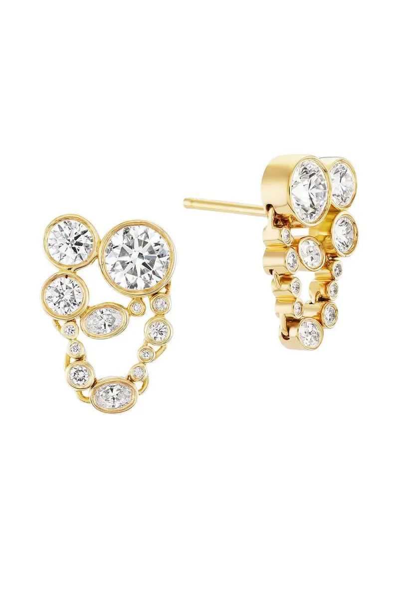 Uniform Object Diamond Metal Web Earrings | Thumbnail 5