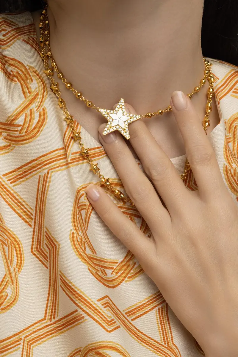 BUDDHA MAMA Diamond Mini Kite Star Necklace | Thumbnail 3