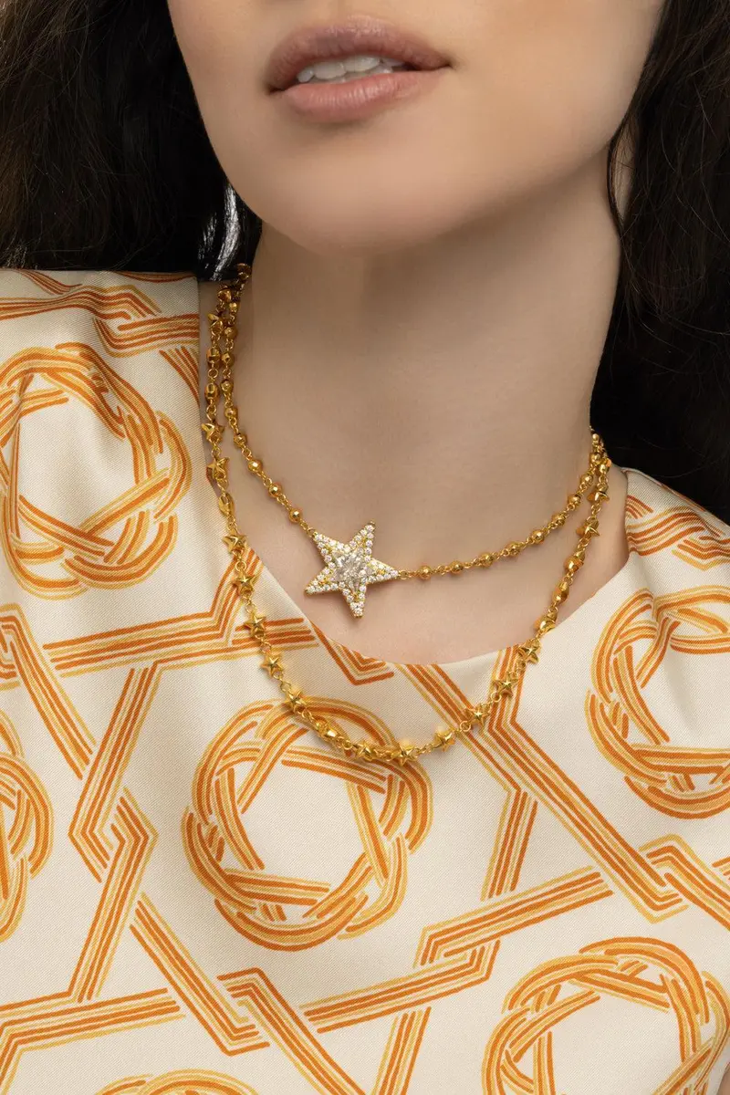 BUDDHA MAMA Diamond Mini Kite Star Necklace | Thumbnail 4