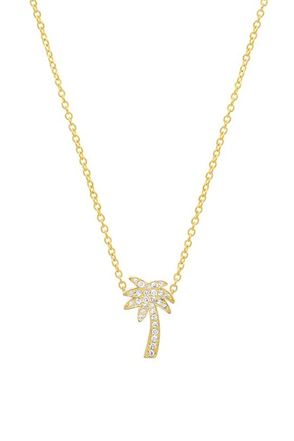 Diamond Mini Palm Tree Necklace