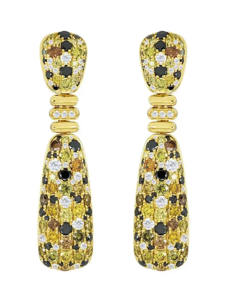 Diamond Mixed Pillar Earrings Diamond Mixed Pillar Earrings