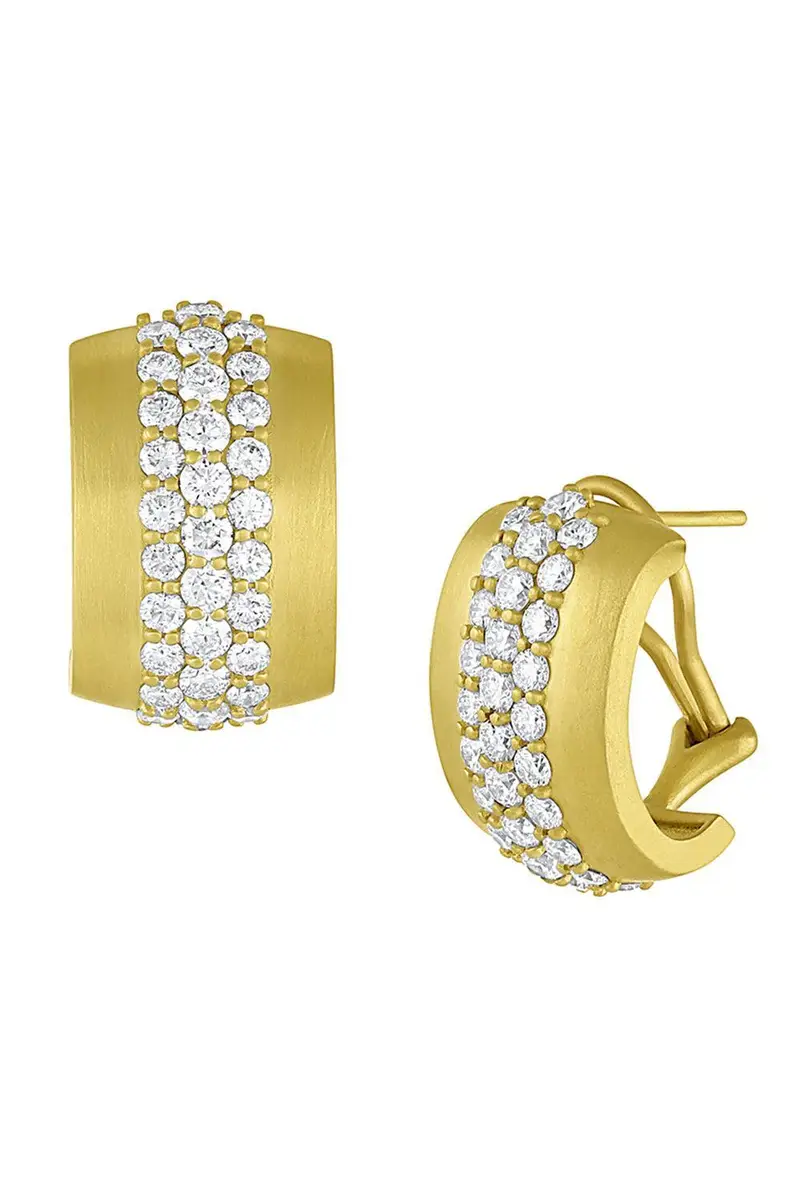 LEIGH MAXWELL Diamond Omega Earrings | Image 1 LEIGH MAXWELL Diamond Omega Earrings | Image 1