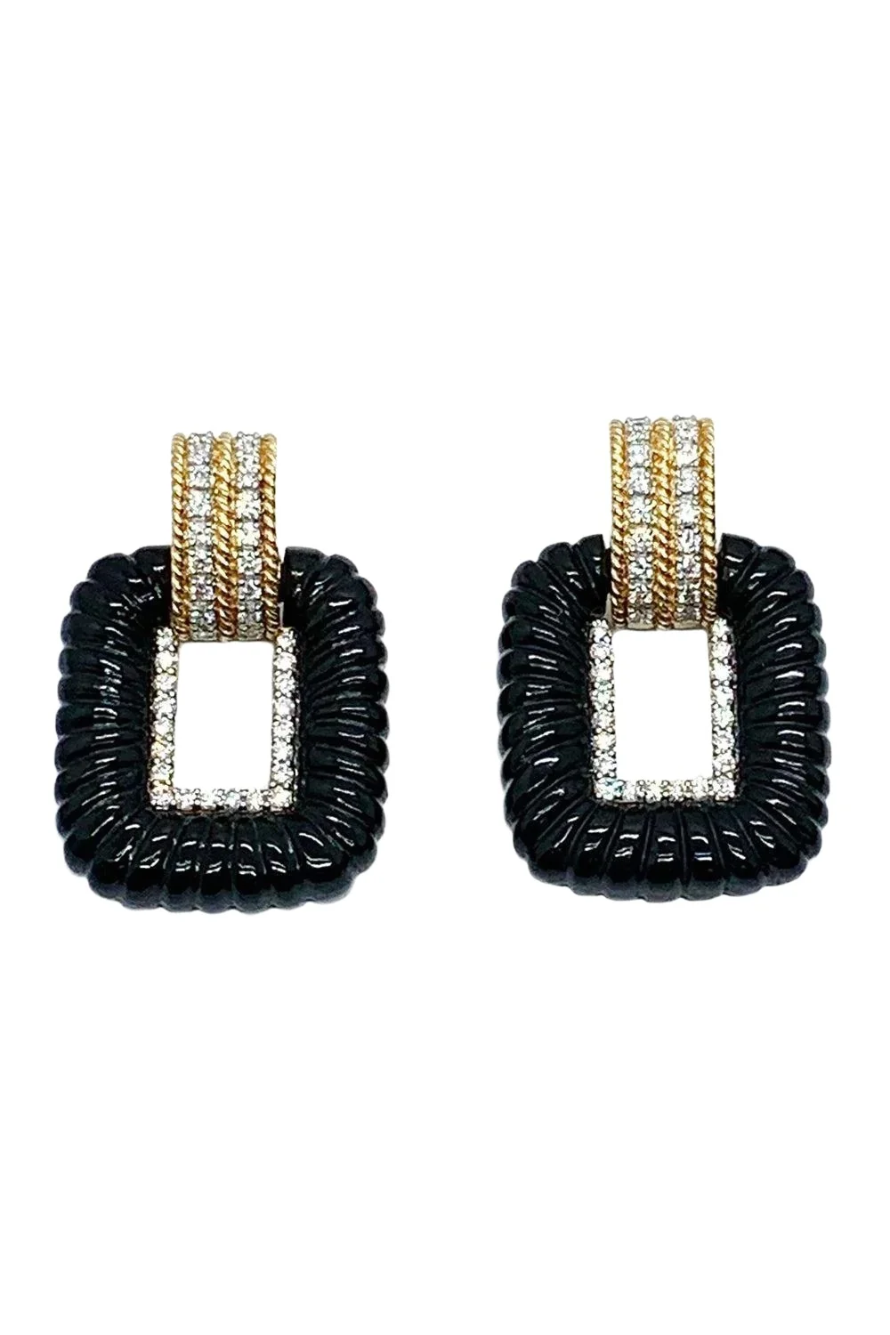 Diamond Onyx Earrings