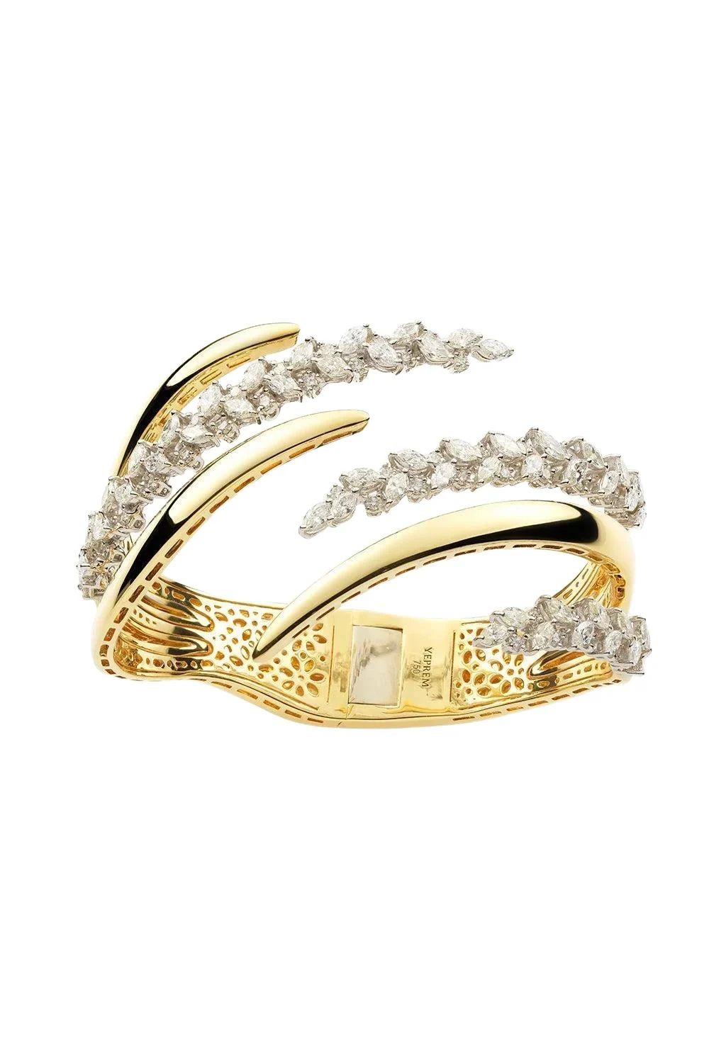 Diamond Open Wrap Cuff Bracelet