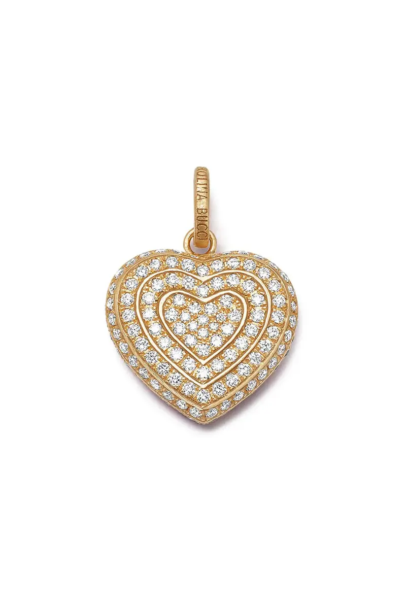Carolina Bucci Diamond Pavé Small Cuore Pendant | Image 1 Carolina Bucci Diamond Pavé Small Cuore Pendant | Image 1