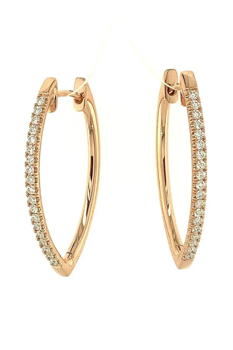 LISA NIK Diamond Pear Hoop Earrings | Image 1 LISA NIK Diamond Pear Hoop Earrings | Image 1