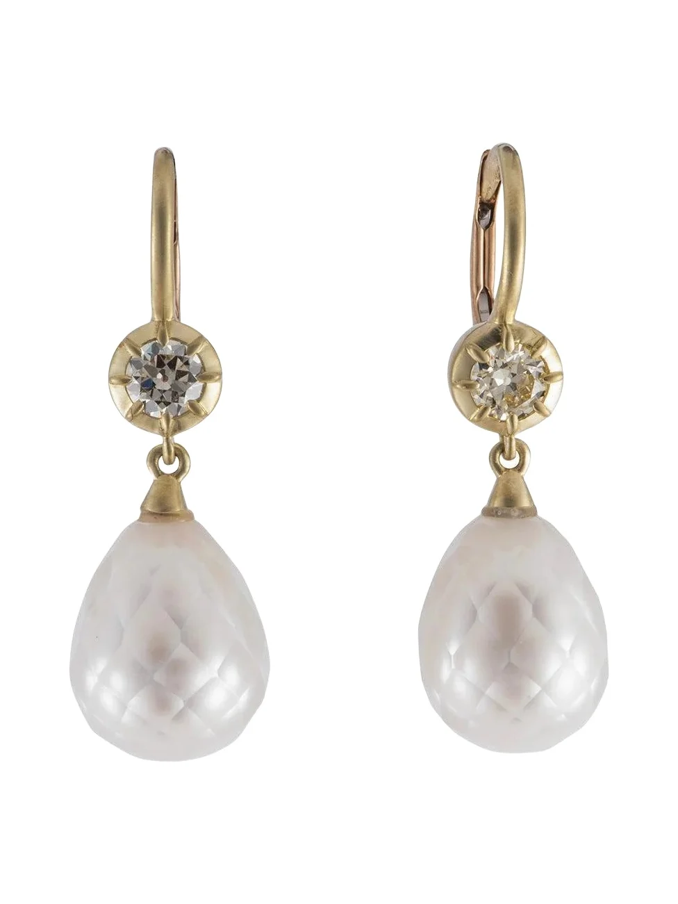 Diamond Pearl Bulb Earrings Diamond Pearl Bulb Earrings