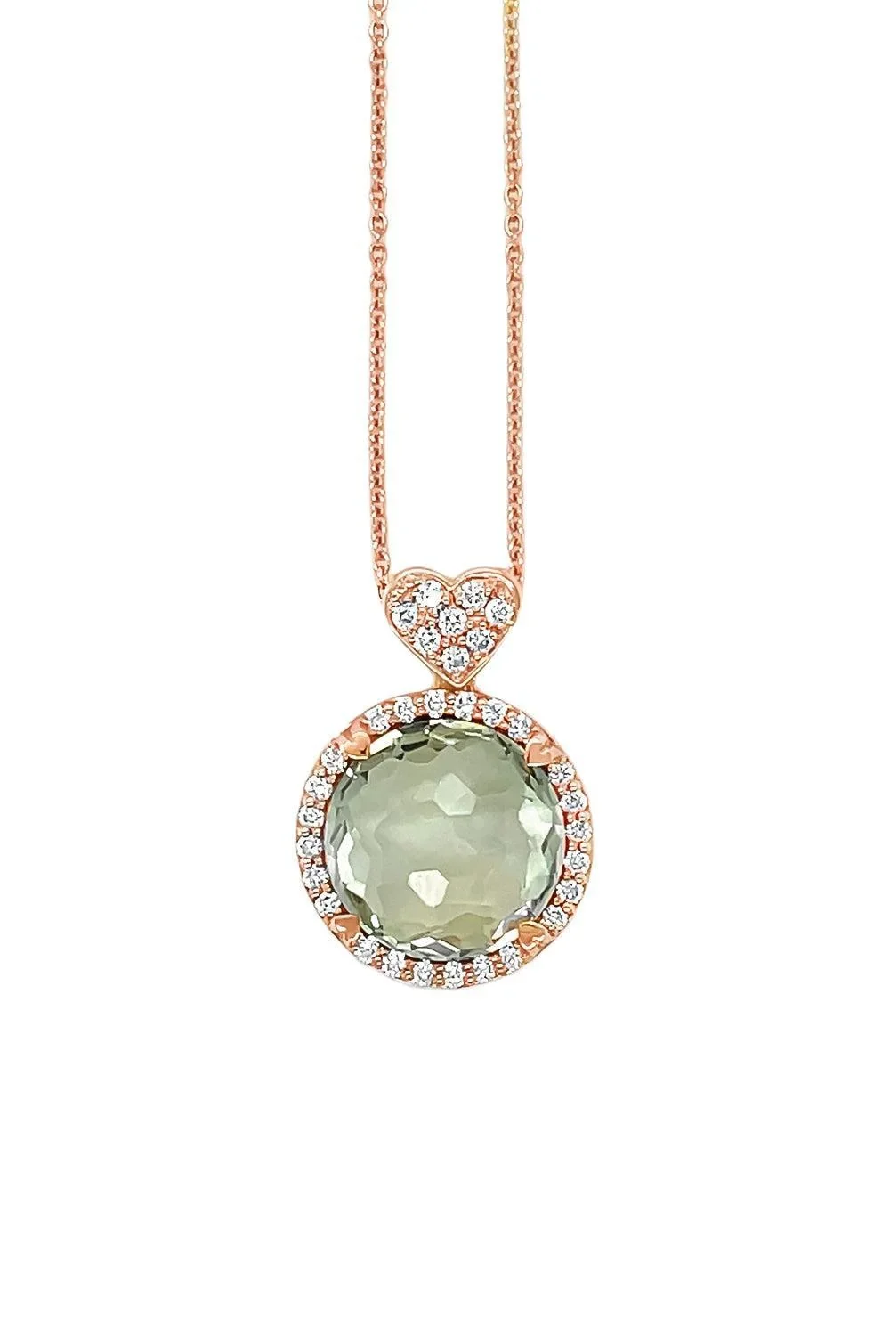 LISA NIK Diamond Quartz Round Necklace