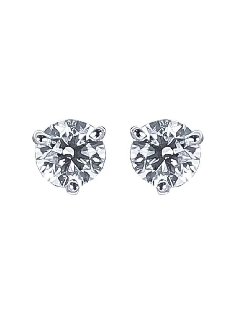 WITH LOVE Diamond Round Solitaire Stud Earrings - 1.2ct