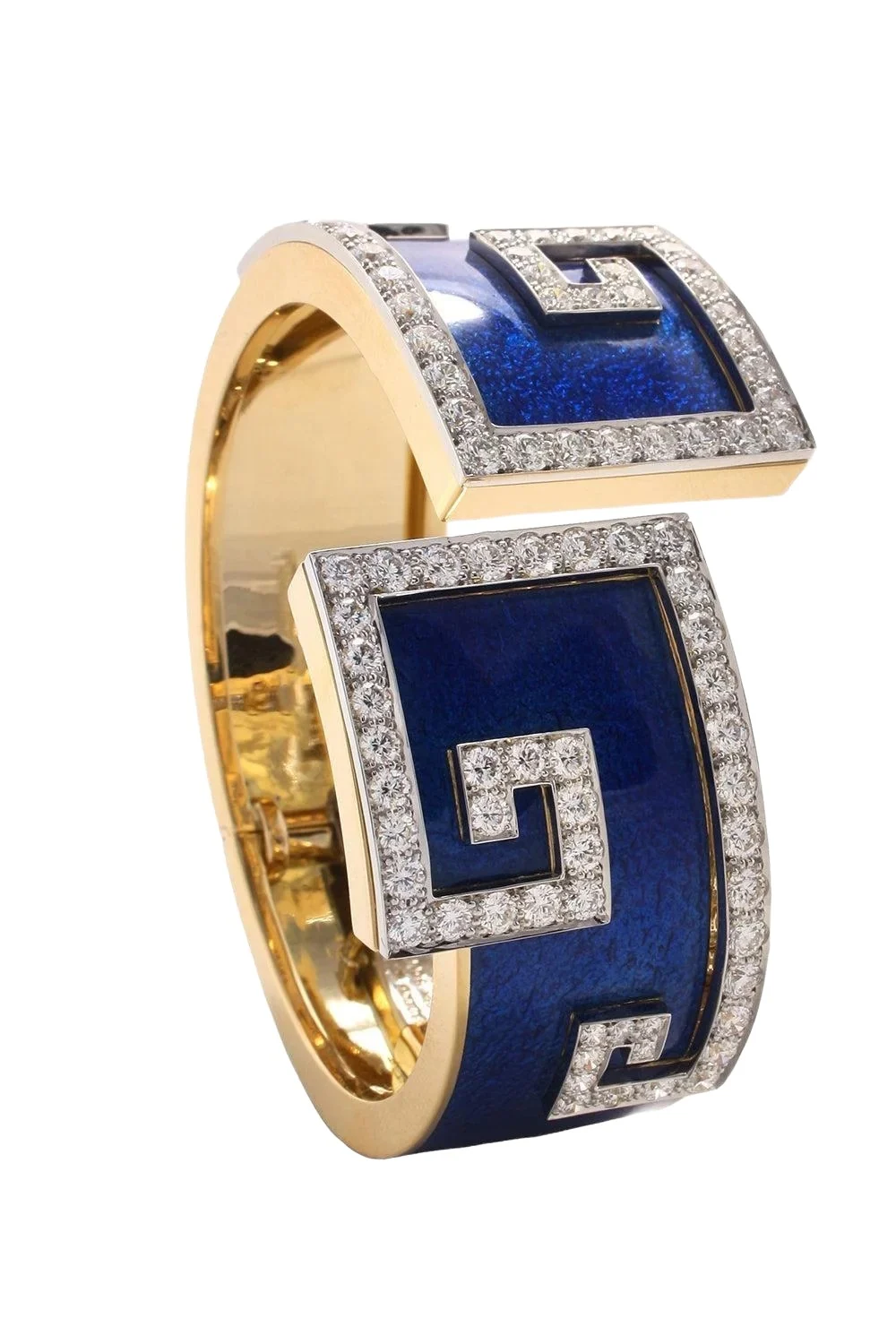 Diamond Royal Blue Scroll Cuff Bracelet Diamond Royal Blue Scroll Cuff Bracelet