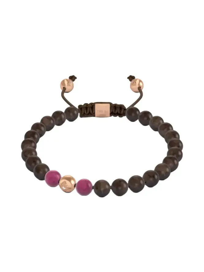 Diamond Ruby Beaded Bracelet