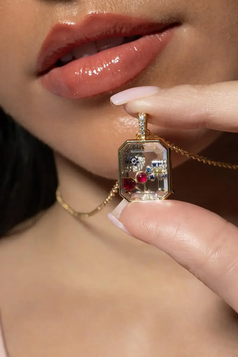 LOQUET Diamond Sapphire Evil Eye Charm | Thumbnail 3