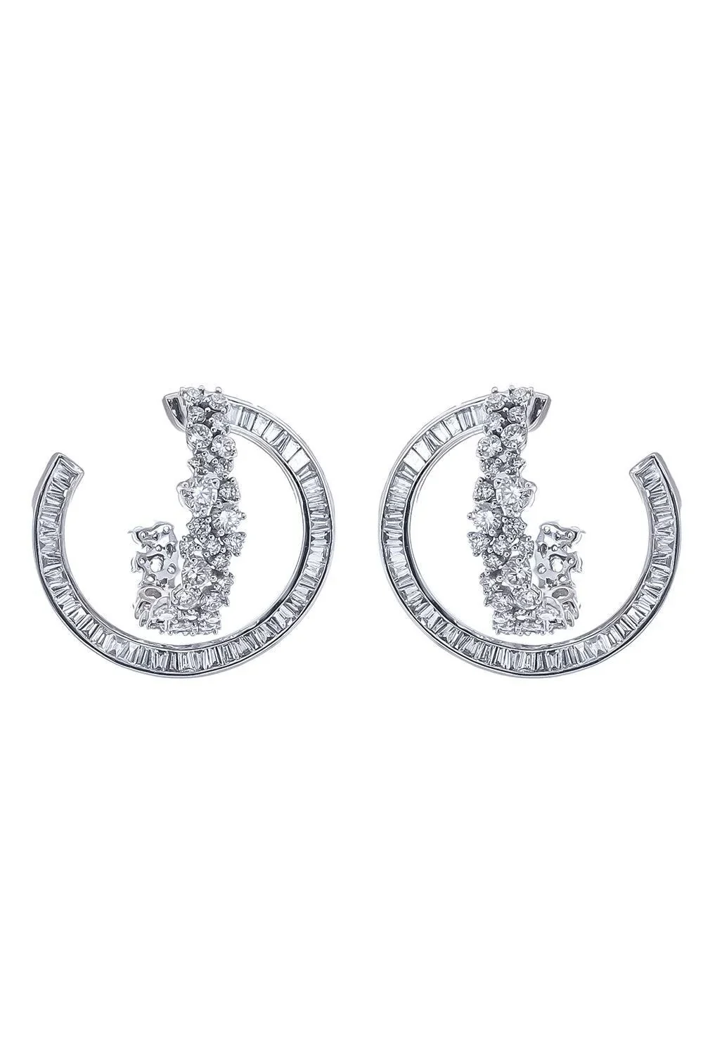 Ananya Diamond Scatter Double Hoop Earrings
