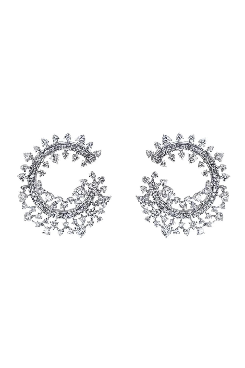 Ananya Diamond Scatter Edge Hoop Earrings