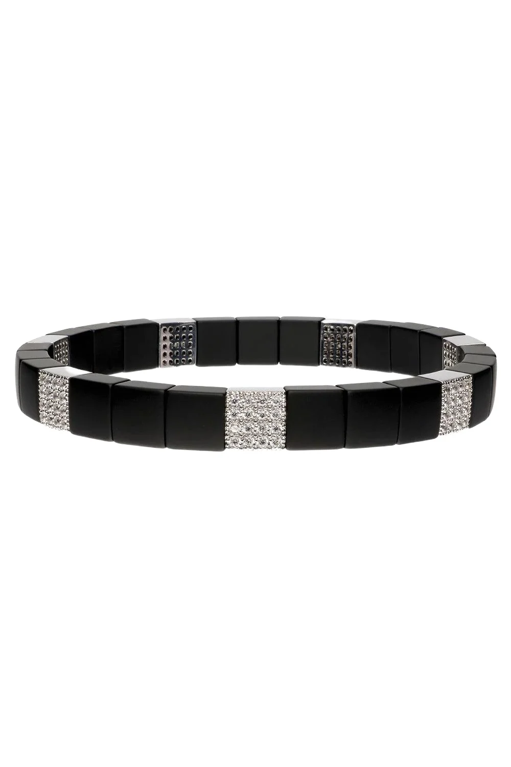 Diamond Seven Section Matte Black Scacco Bracelet Diamond Seven Section Matte Black Scacco Bracelet