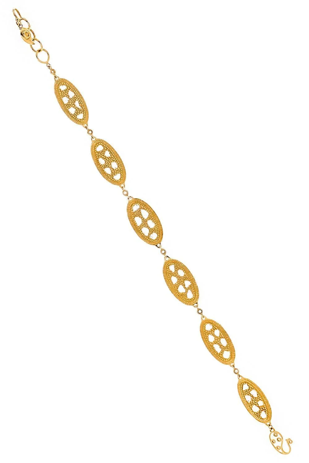 Diamond Six Oval Disk Bracelet