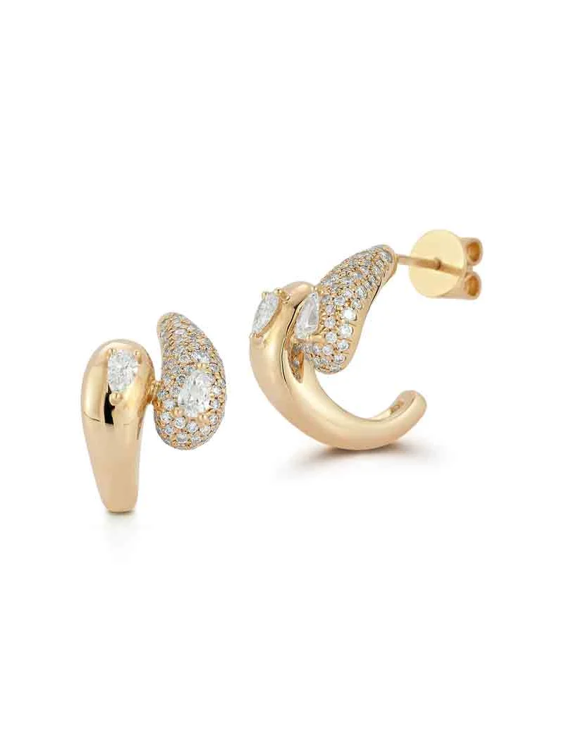 DANA REBECCA DESIGNS Diamond Taylor Elaine Bypass Hoop Earrings