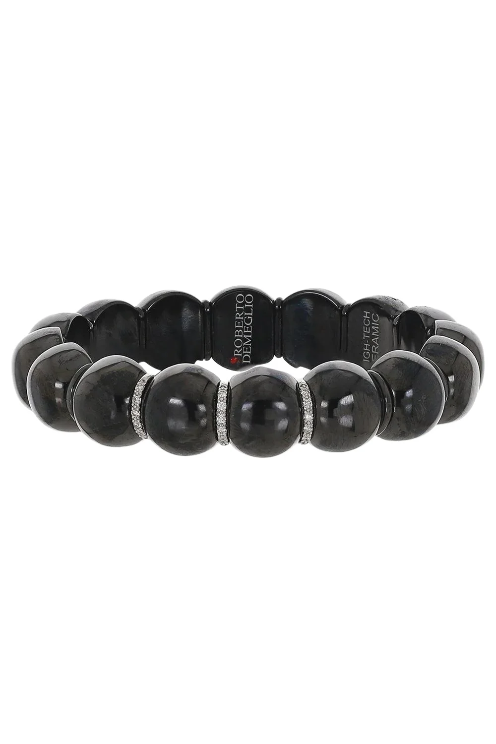 Diamond Three Bar Black Dama Stretch Bracelet Diamond Three Bar Black Dama Stretch Bracelet
