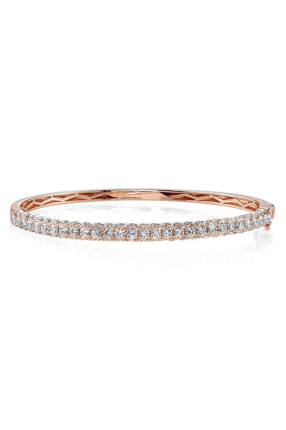 Diamond Three Sided Bangle Bracelet