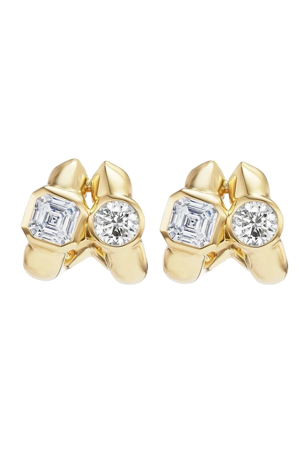 Diamond Twin Tusk Earrings