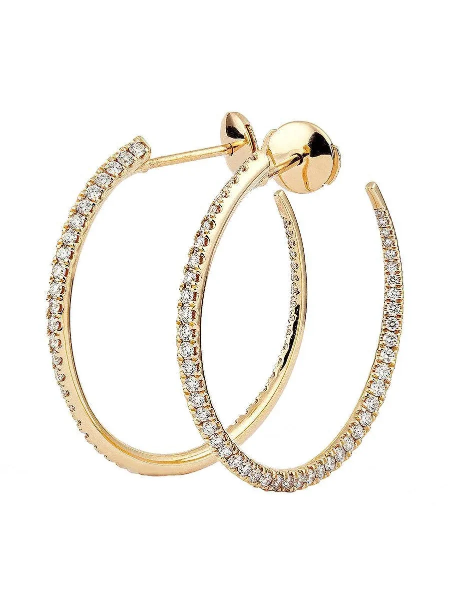 Engelbert 1920 Diamond Twisted Creoles Earrings - 35Mm