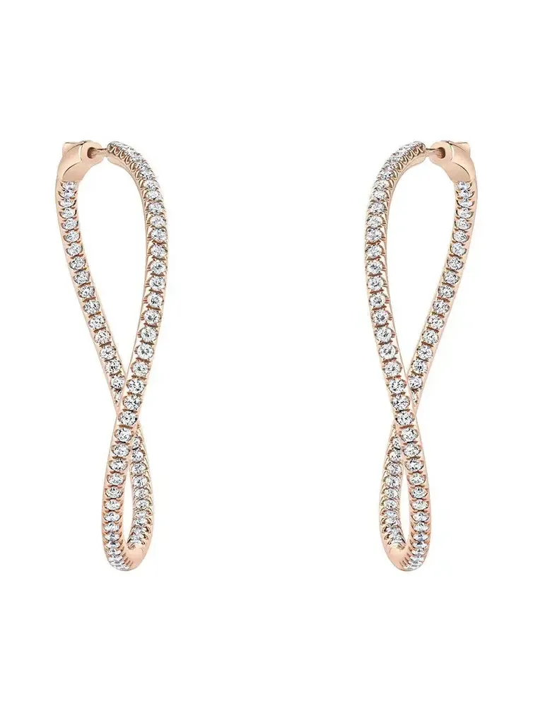Diamond Twisted Hoop Earrings