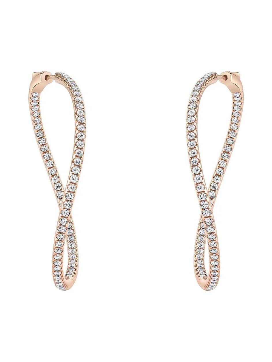 Diamond Twisted Hoop Earrings Diamond Twisted Hoop Earrings