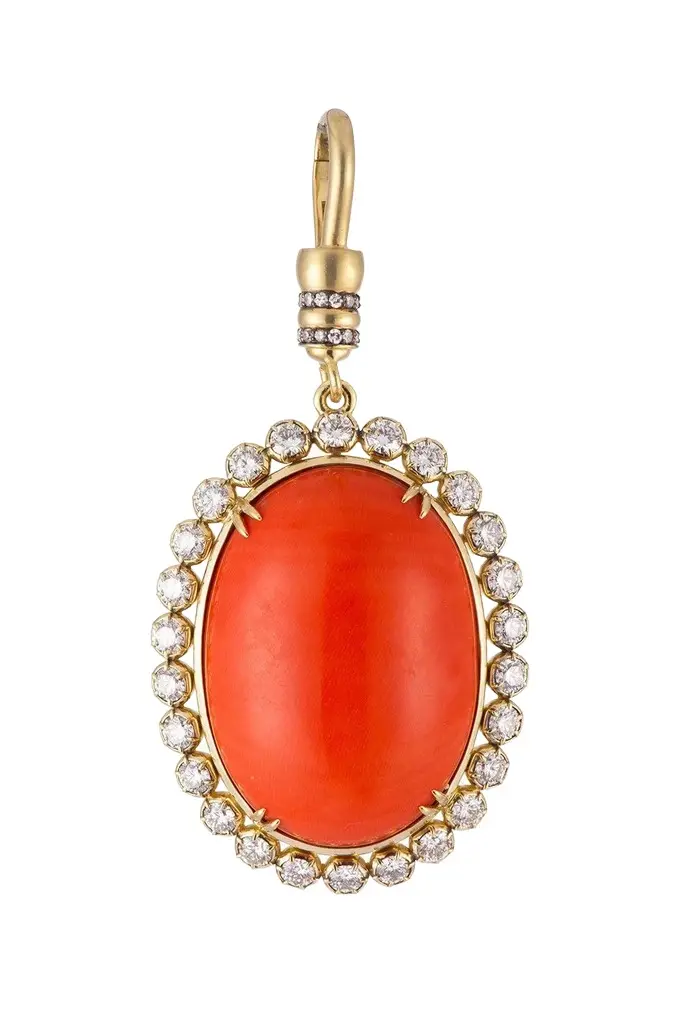 Diamond Vintage Coral Pendant