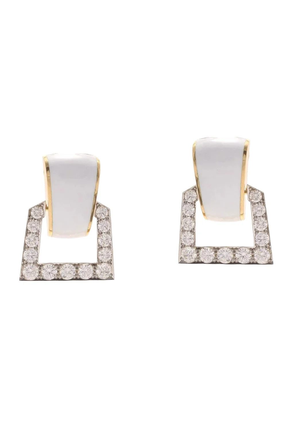 Diamond White Single Strap Earrings Diamond White Single Strap Earrings