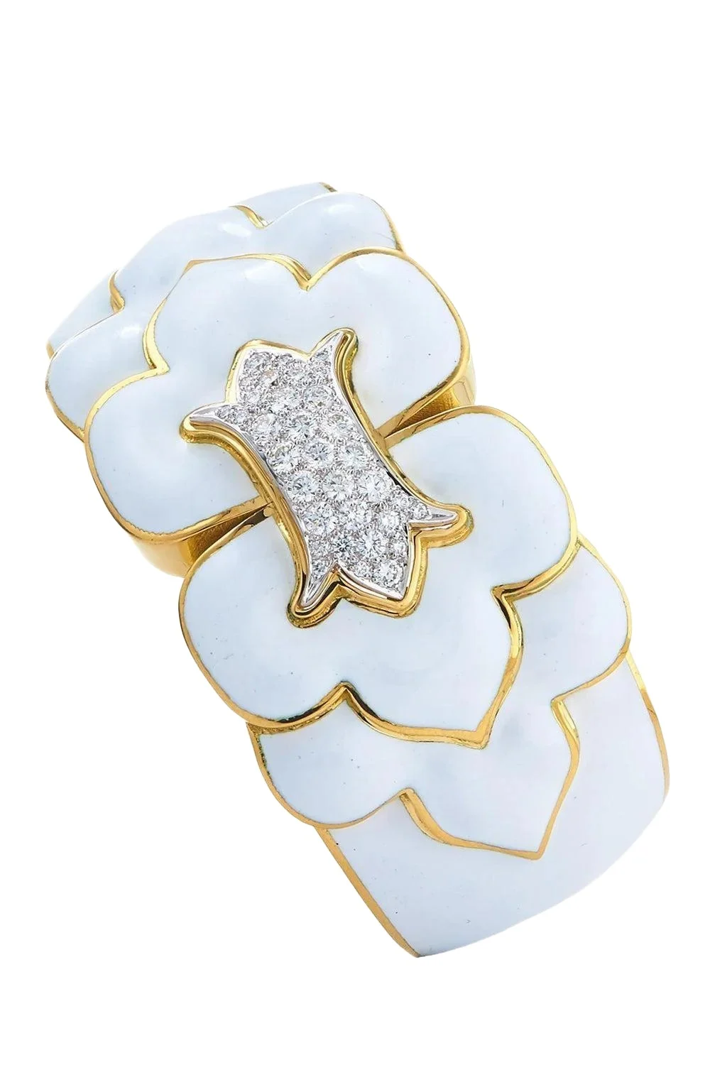 Diamond White Trefoil Cuff Bracelet Diamond White Trefoil Cuff Bracelet