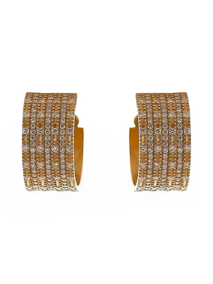 Diamond Wide Huggie Earring