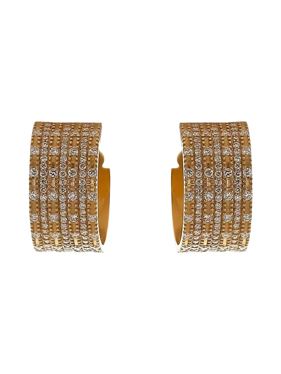 Diamond Wide Huggie Earring