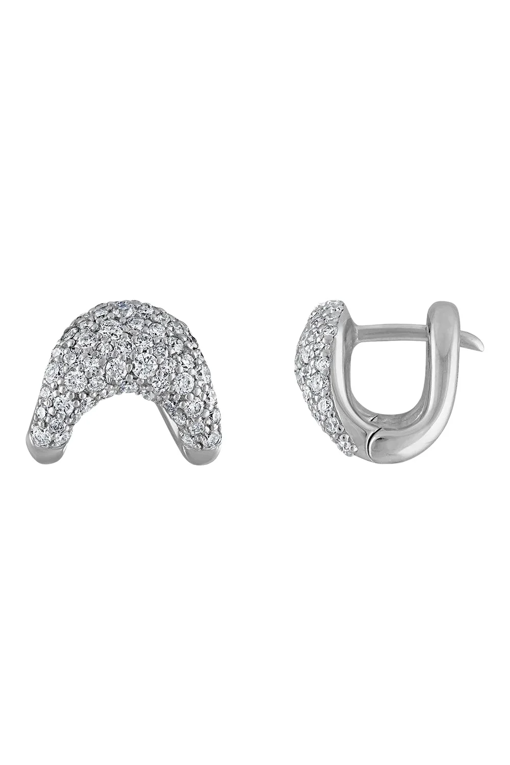 Diamond Zaha Huggie Earrings