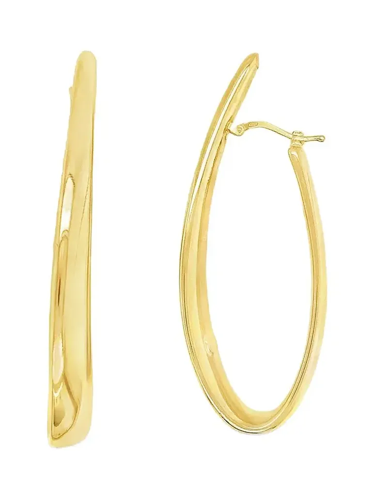 Elongated Curved Hoop Earrings Elongated Curved Hoop Earrings