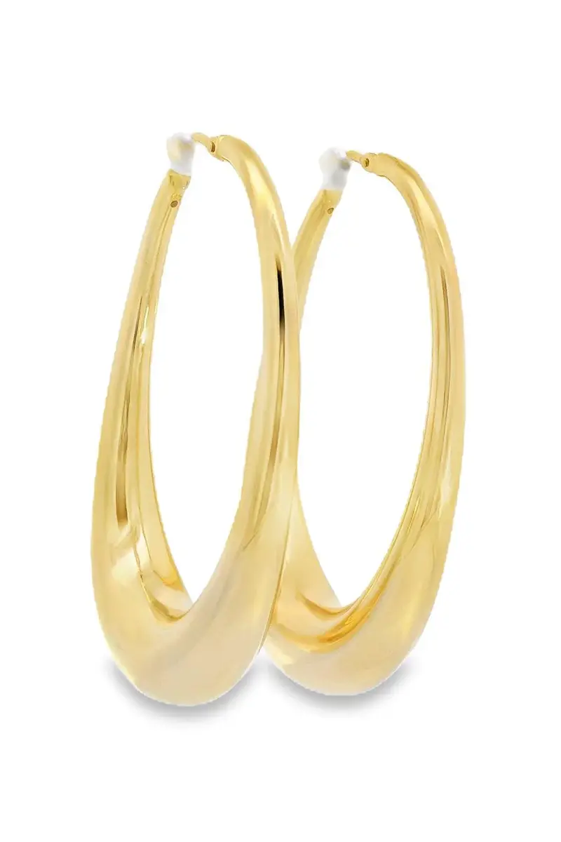 LISA NIK Elongated Oval Hoop Earrings | Thumbnail 5