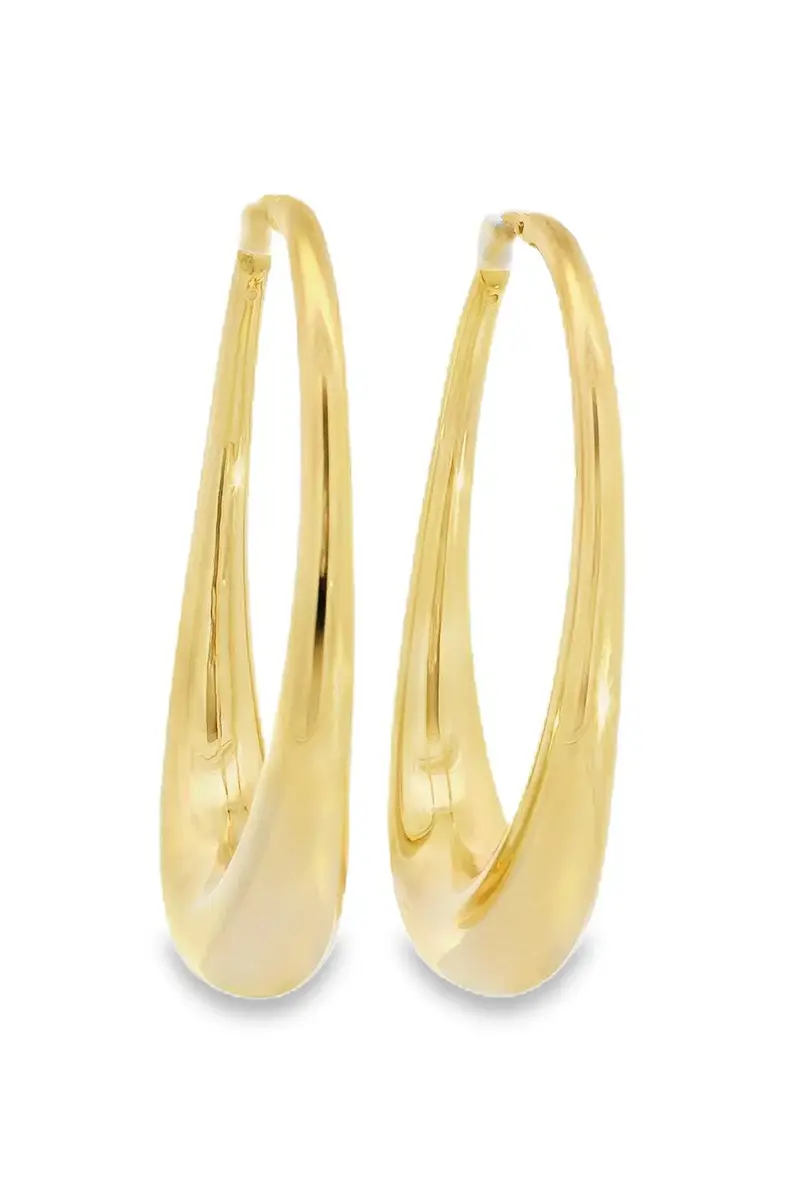 LISA NIK Elongated Oval Hoop Earrings | Thumbnail 6