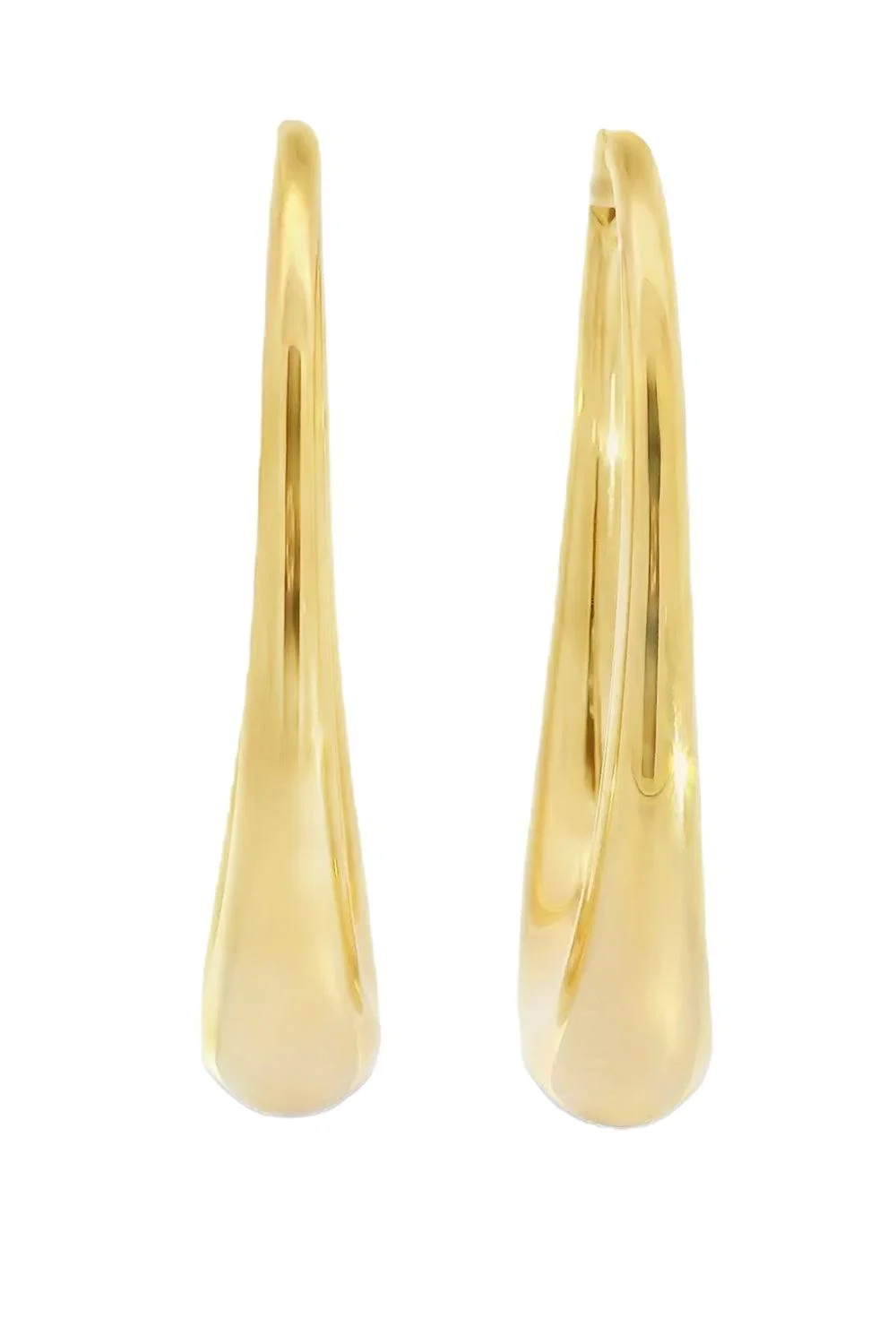 Elongated Oval Hoop Earrings