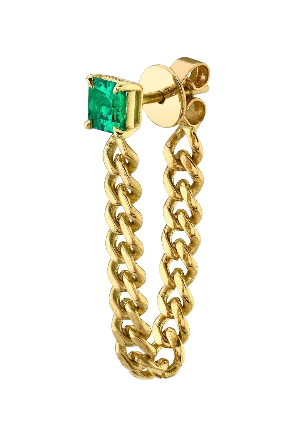 Anita Ko Emerald Cuban Link Loop Earring