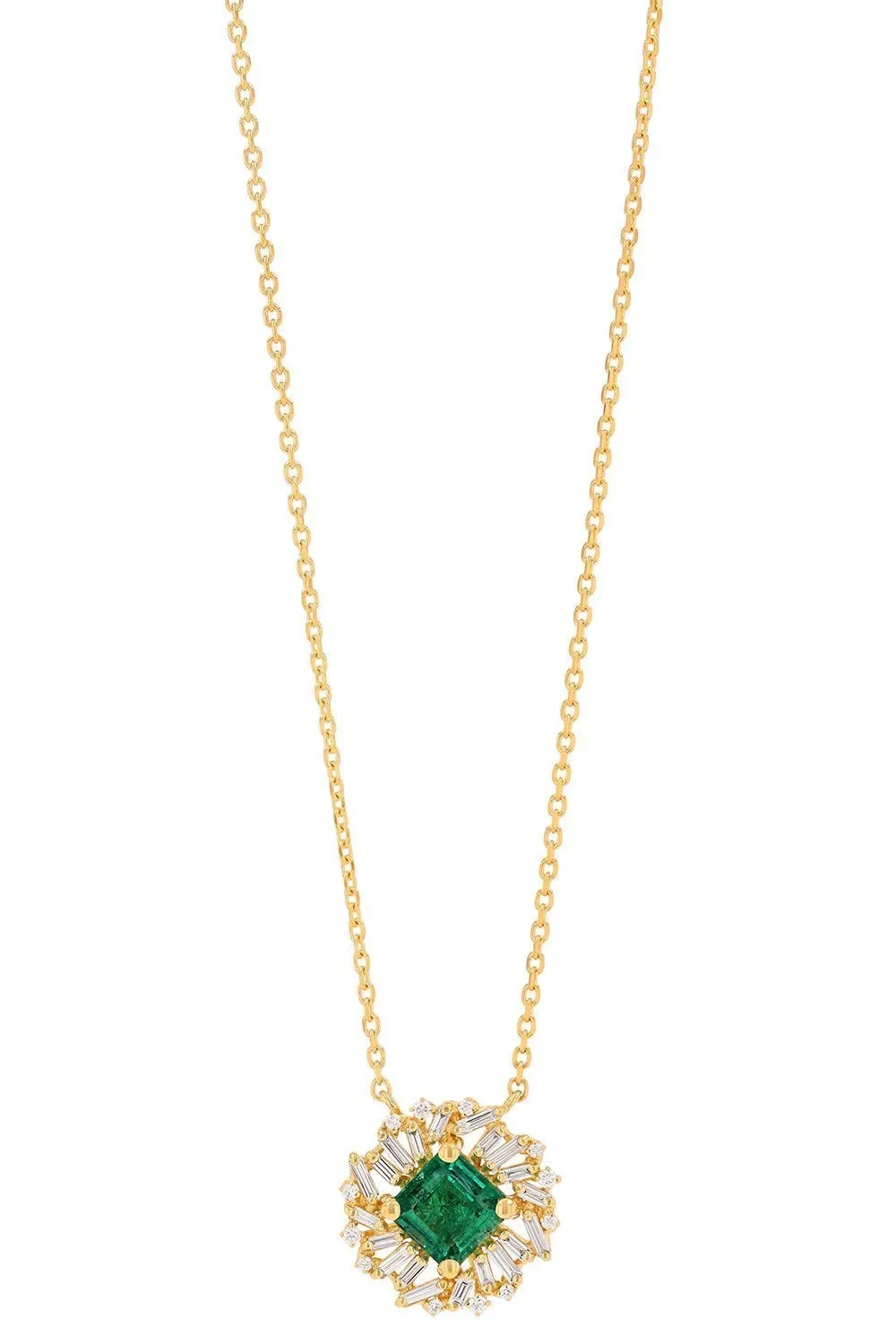 Emerald Diamond Pendant Necklace Emerald Diamond Pendant Necklace