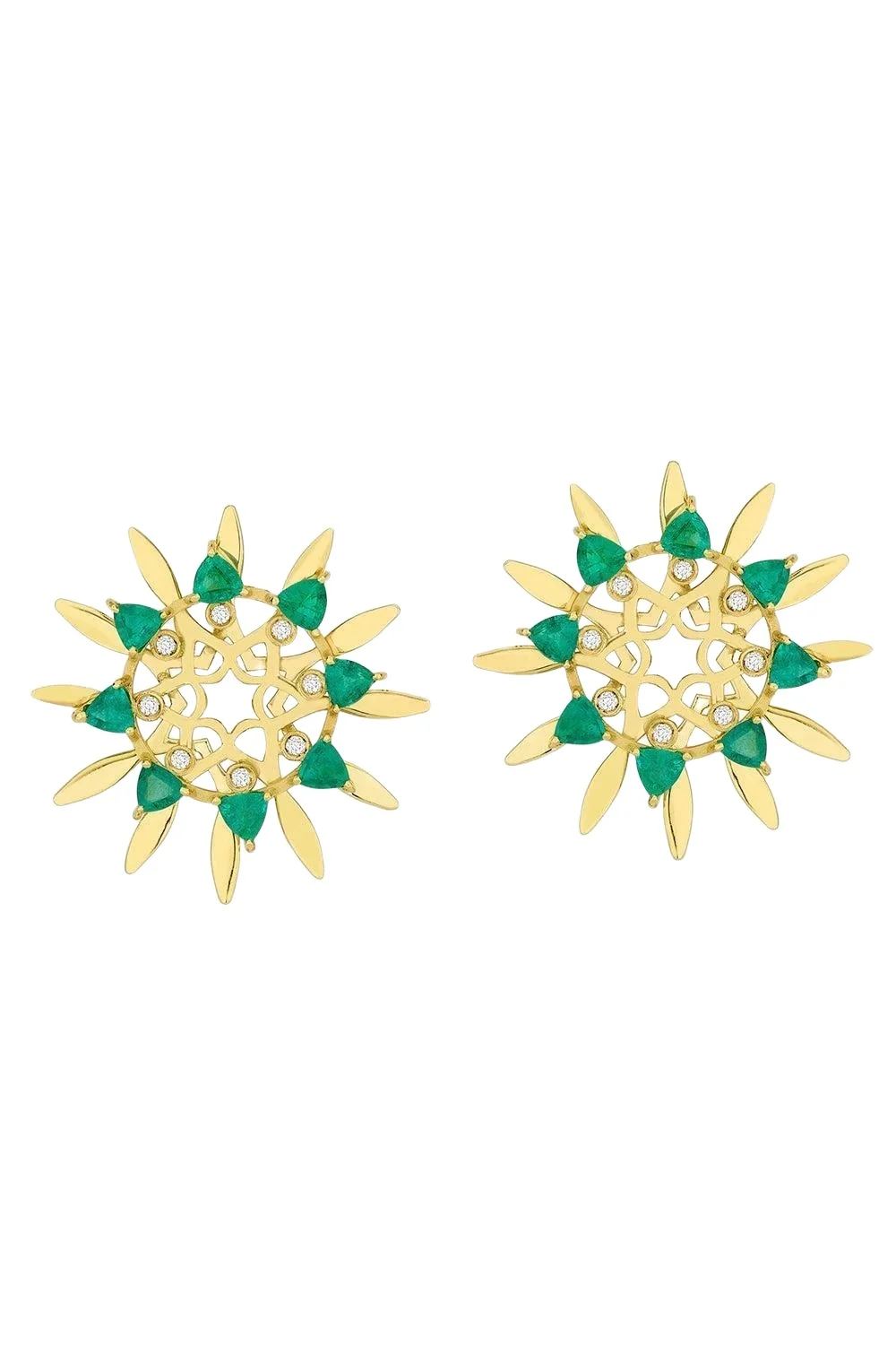 CAROL KAUFFMANN Emerald Medium Mandala Hoop Earrings