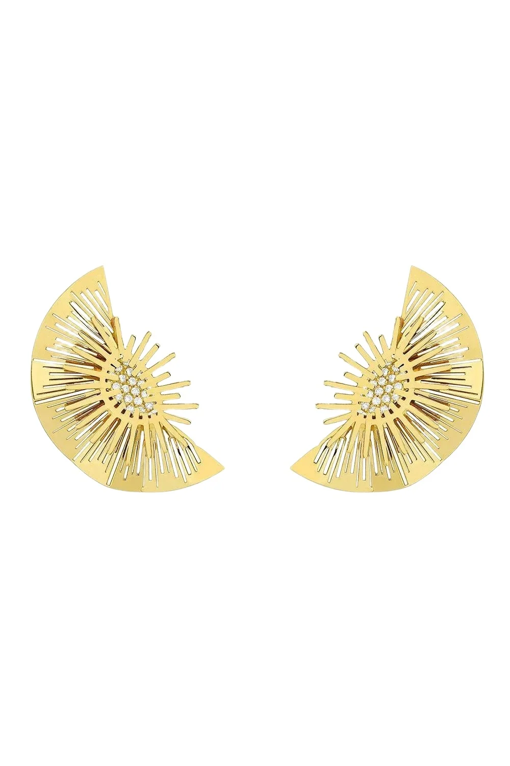 Explosion Half Moon Diamond Earrings Explosion Half Moon Diamond Earrings
