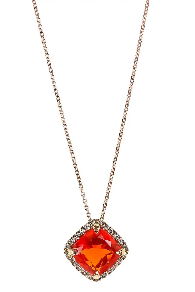 LISA NIK Fire Opal Diamond Necklace | Image 1 LISA NIK Fire Opal Diamond Necklace | Image 1