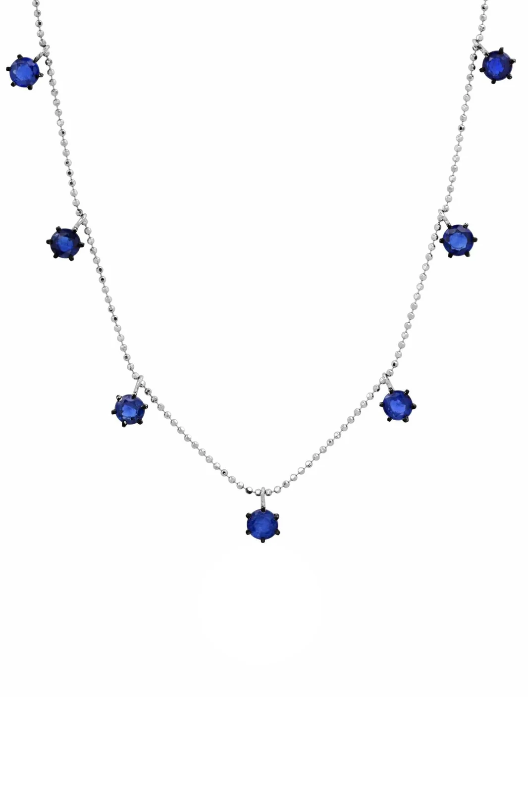 Floating Blue Sapphire Necklace