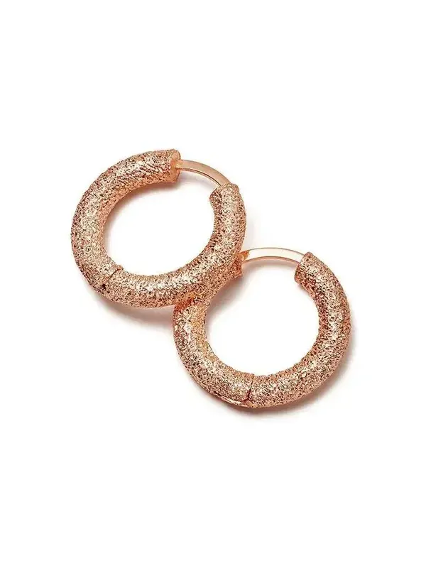 Florentine Finish Round Huggy Earrings Florentine Finish Round Huggy Earrings