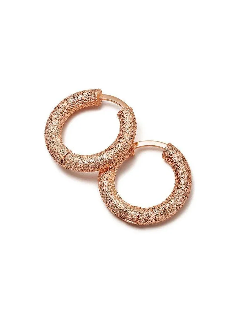 Florentine Finish Round Huggy Earrings Florentine Finish Round Huggy Earrings