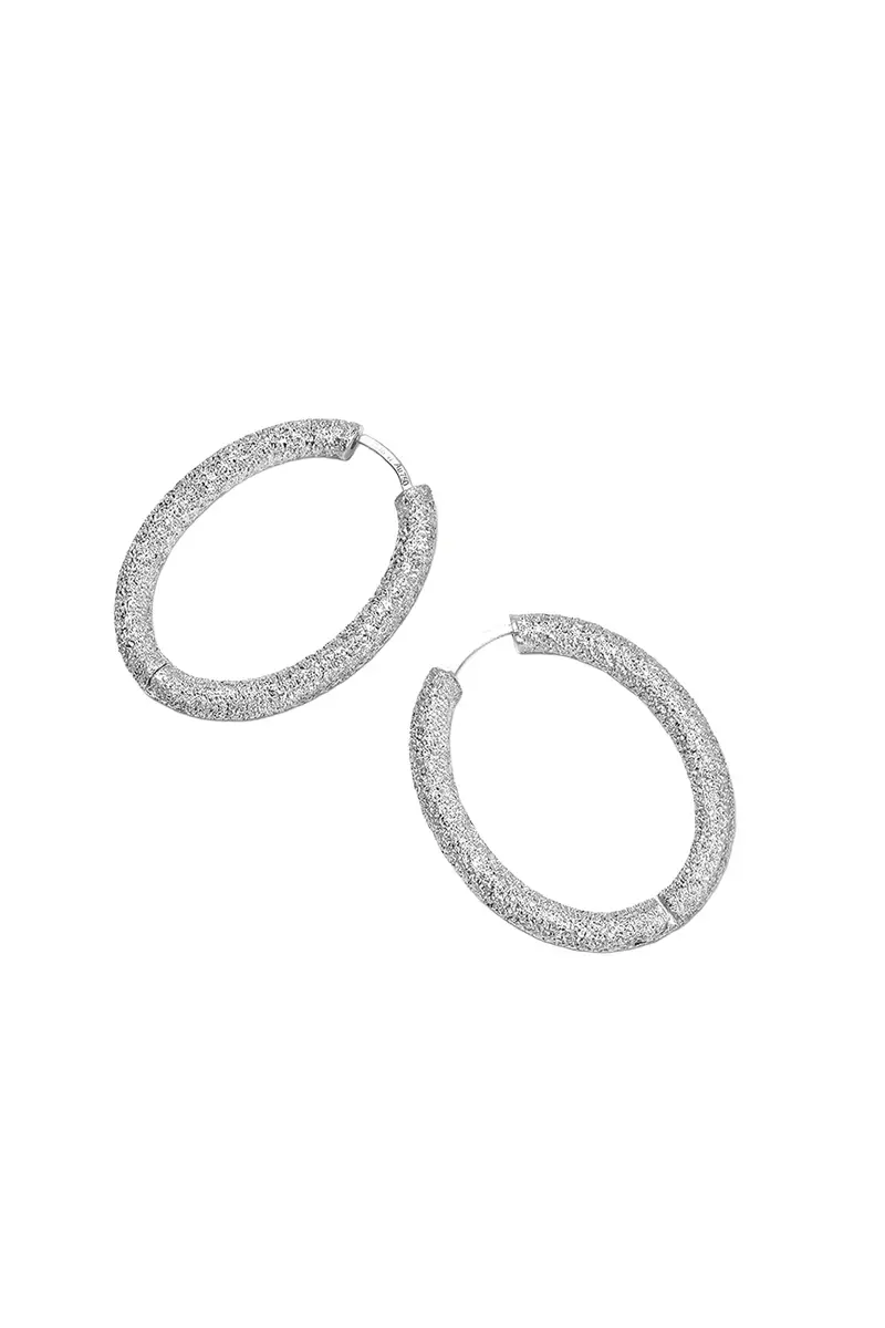 Carolina Bucci Florentine Finish Small Oval Hoop Earrings | Thumbnail 7 Carolina Bucci Florentine Finish Small Oval Hoop Earrings | Thumbnail 7