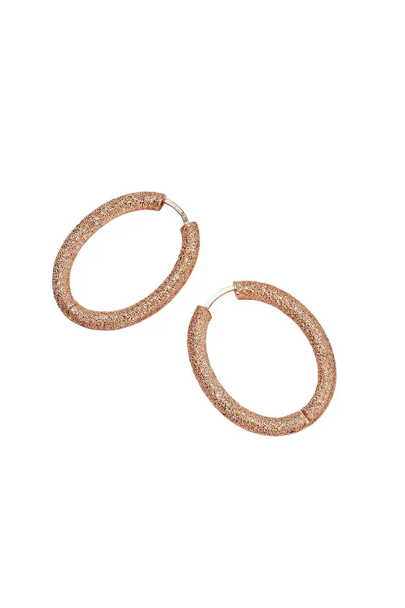 Carolina Bucci Florentine Finish Small Oval Hoop Earrings | Thumbnail 8 Carolina Bucci Florentine Finish Small Oval Hoop Earrings | Thumbnail 8