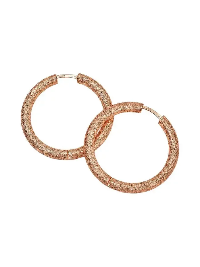 Florentine Finish Small Round Hoop Earrings